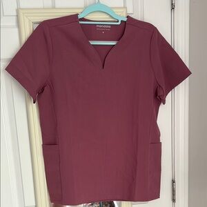 MANDALA Curved V-Neck Top Mauve